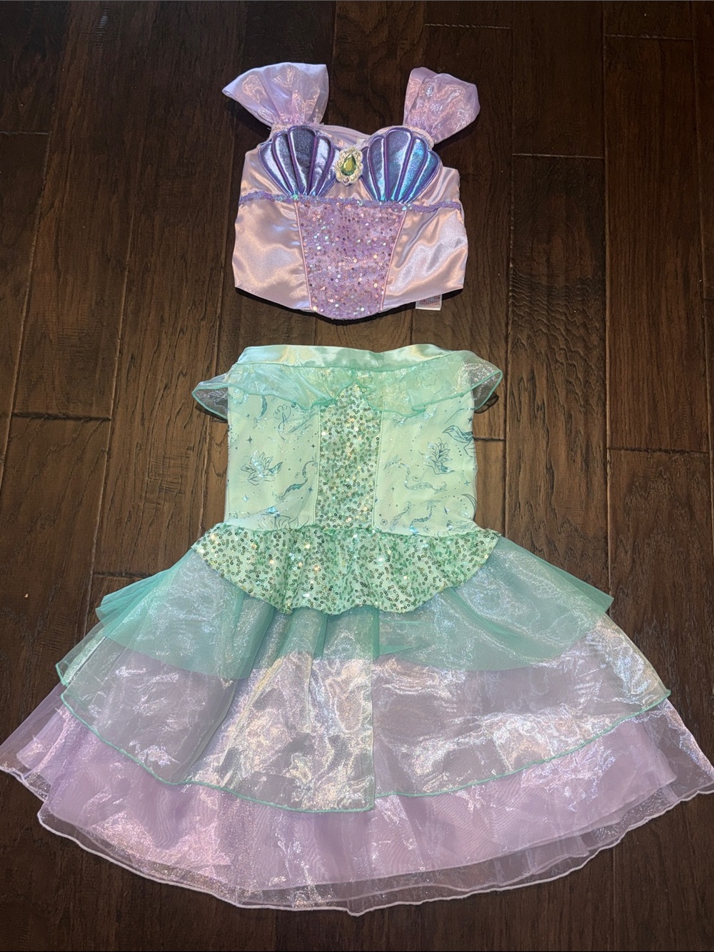 Girls Ariel Mermaid Halloween Costume Dress - Lavender and Aquarius